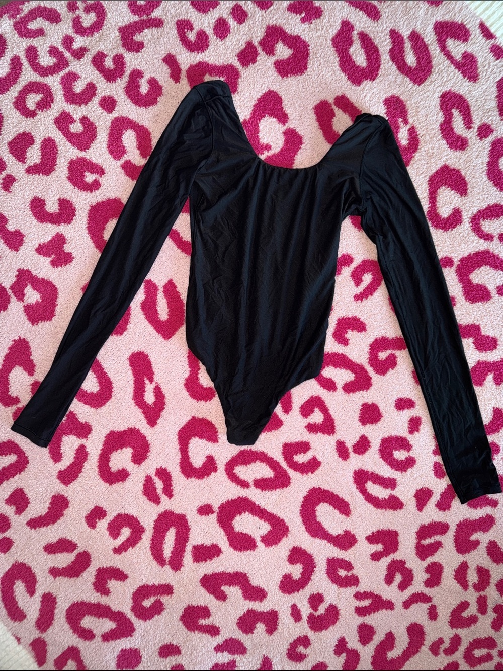aerie Black Long-Sleeve Scoop Neck Bodysuit
